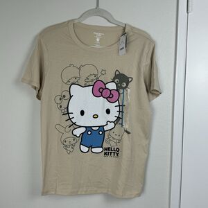 Sanrio Hello Kitty & Friends Women's Size Large Tan Biege Short Sleeve T-shirt